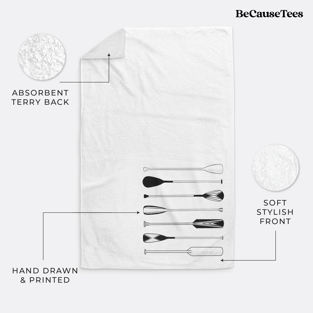 Canoe Paddles Premium Decorative Hand Towel