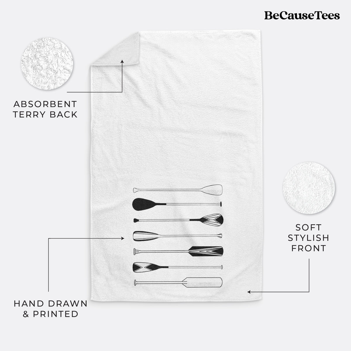Canoe Paddles Premium Decorative Hand Towel