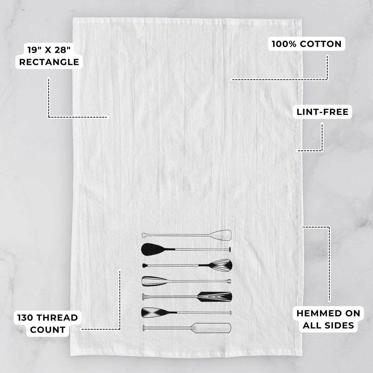 Canoe Paddles Tea Towel