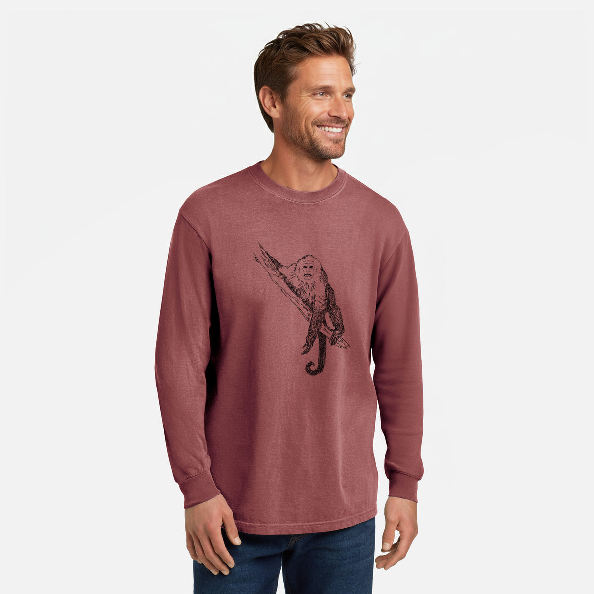 Capuchin Monkey - Cebus imitator - Unisex Comfort Colors 100% Cotton Long Sleeve