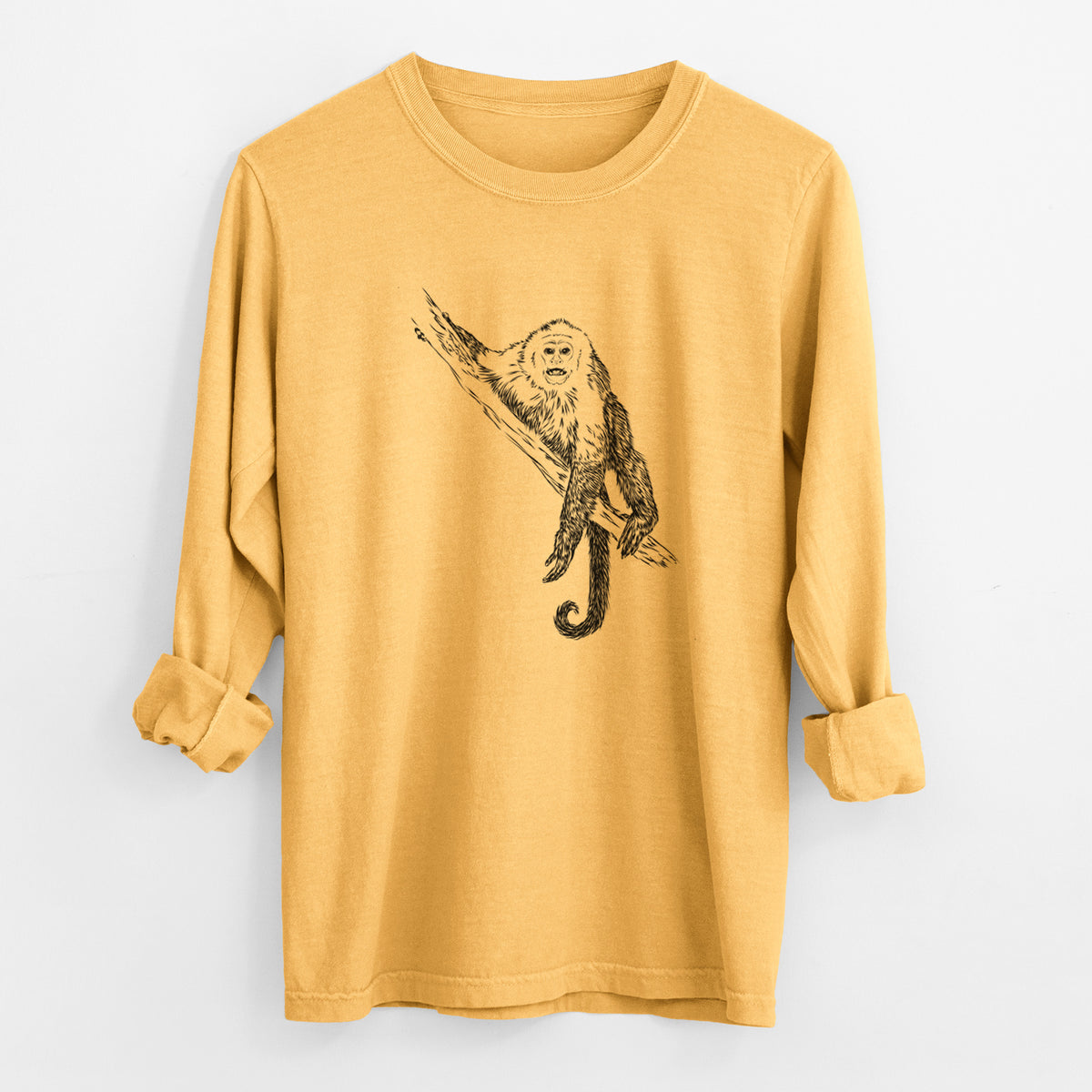 Capuchin Monkey - Cebus imitator - Unisex Comfort Colors 100% Cotton Long Sleeve