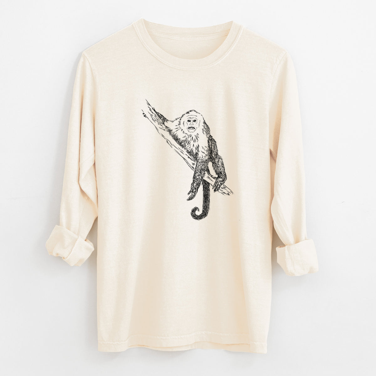 Capuchin Monkey - Cebus imitator - Unisex Comfort Colors 100% Cotton Long Sleeve