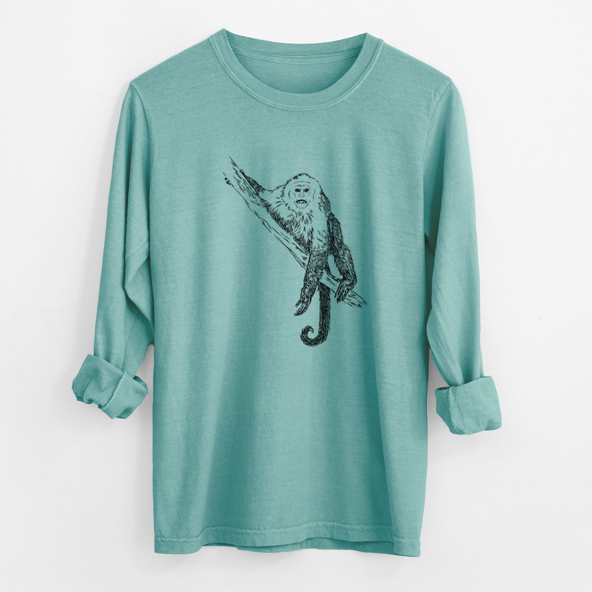 Capuchin Monkey - Cebus imitator - Unisex Comfort Colors 100% Cotton Long Sleeve