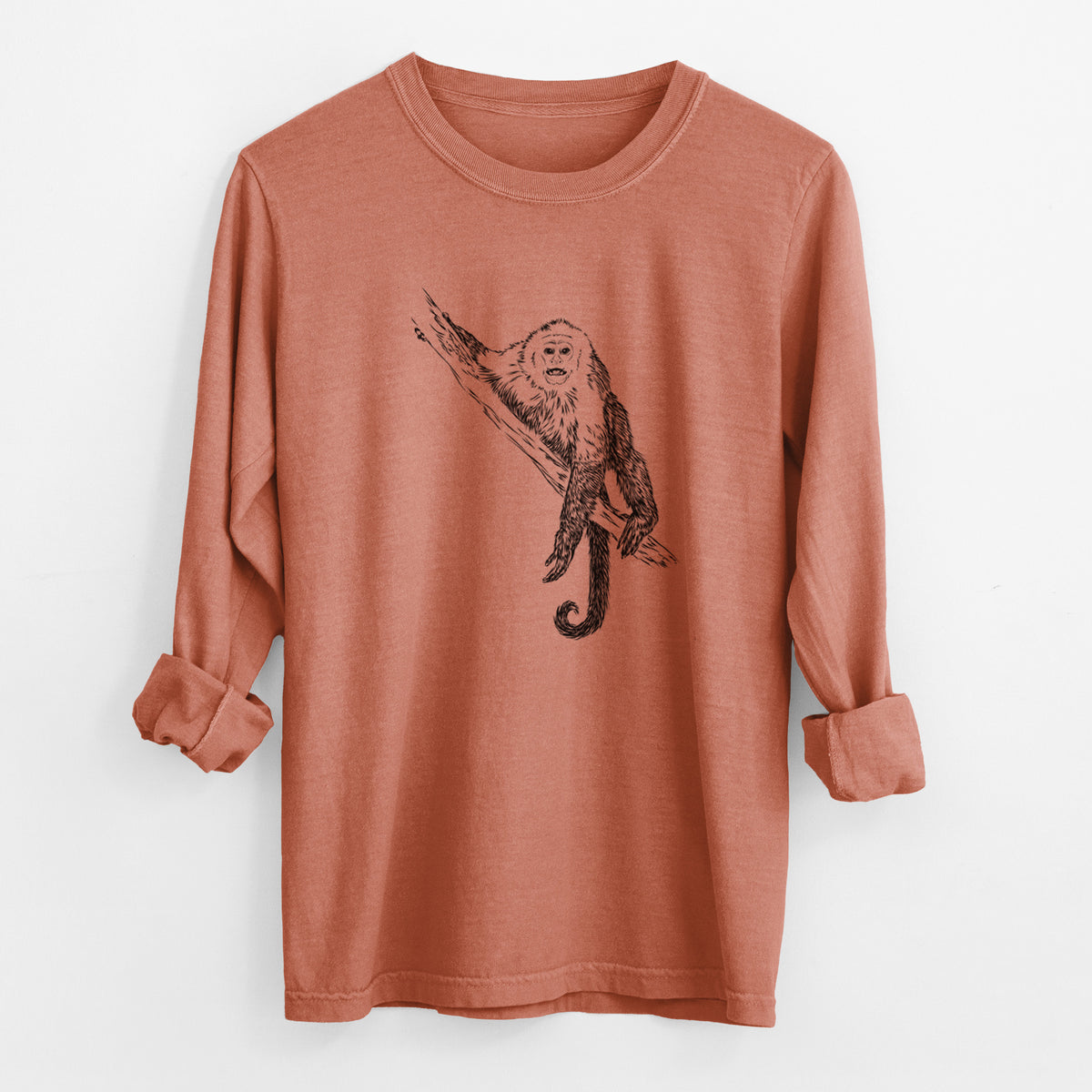 Capuchin Monkey - Cebus imitator - Unisex Comfort Colors 100% Cotton Long Sleeve