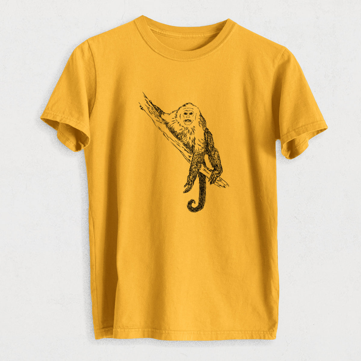 Capuchin Monkey - Cebus imitator - Heavyweight Men&#39;s 100% Organic Cotton Tee