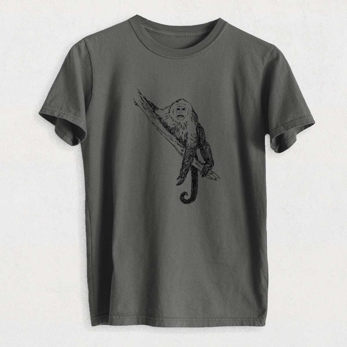 Capuchin Monkey - Cebus imitator - Heavyweight Men&#39;s 100% Organic Cotton Tee