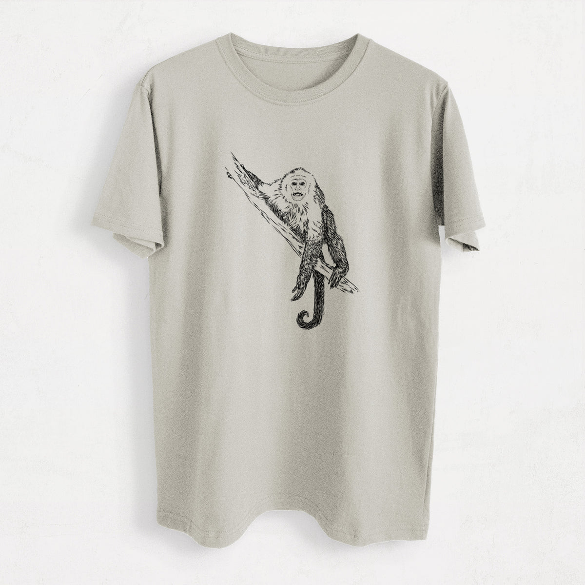 Capuchin Monkey - Cebus imitator - Heavyweight Men&#39;s 100% Organic Cotton Tee