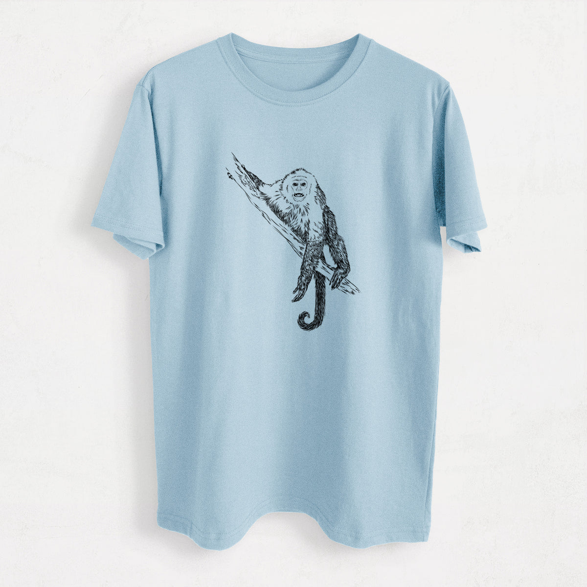 Capuchin Monkey - Cebus imitator - Heavyweight Men&#39;s 100% Organic Cotton Tee
