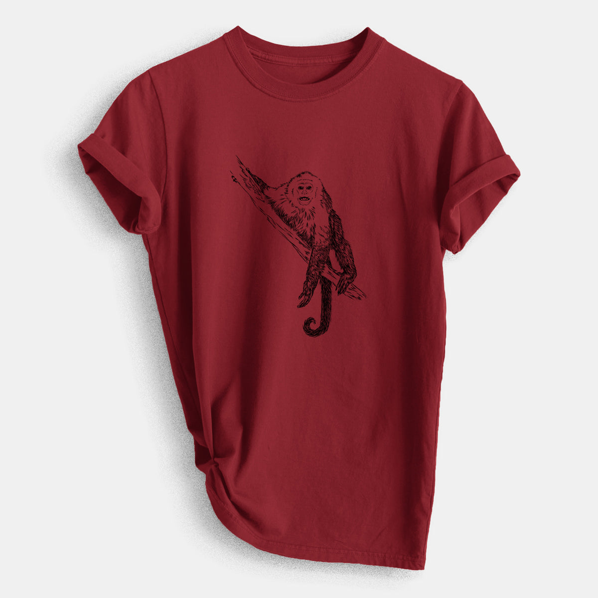 Capuchin Monkey - Cebus imitator - Heavyweight Men&#39;s 100% Organic Cotton Tee