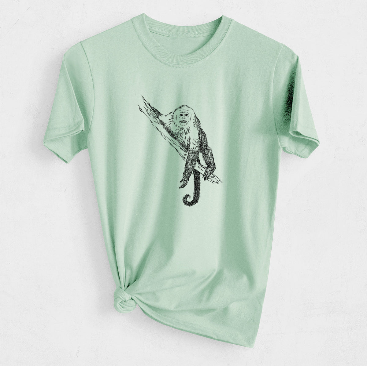 Capuchin Monkey - Cebus imitator - Heavyweight Men&#39;s 100% Organic Cotton Tee
