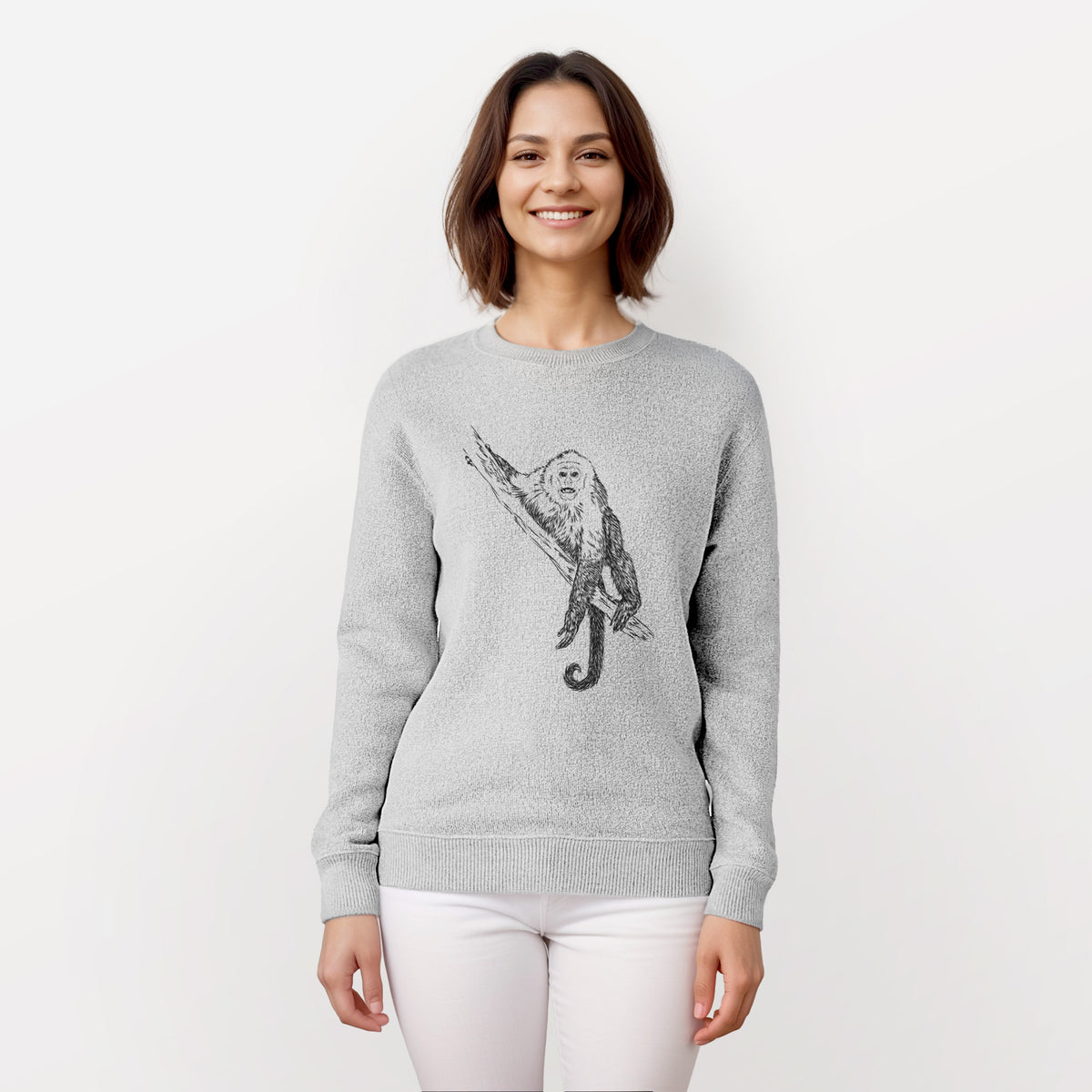 Capuchin Monkey - Cebus imitator - Knit Sweatshirt