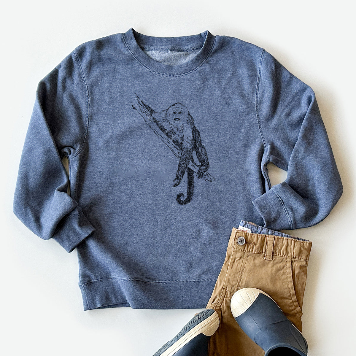 Capuchin Monkey - Cebus imitator - Youth Lightweight Crewneck Sweatshirt