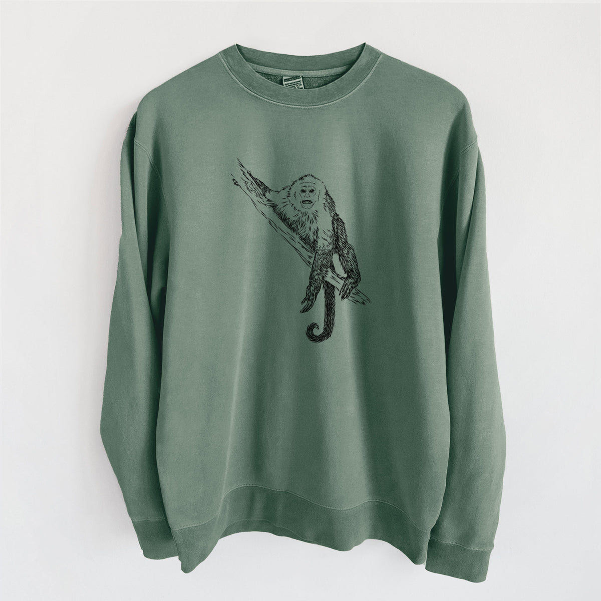 Capuchin Monkey - Cebus imitator - Unisex Pigment Dyed Crew Sweatshirt