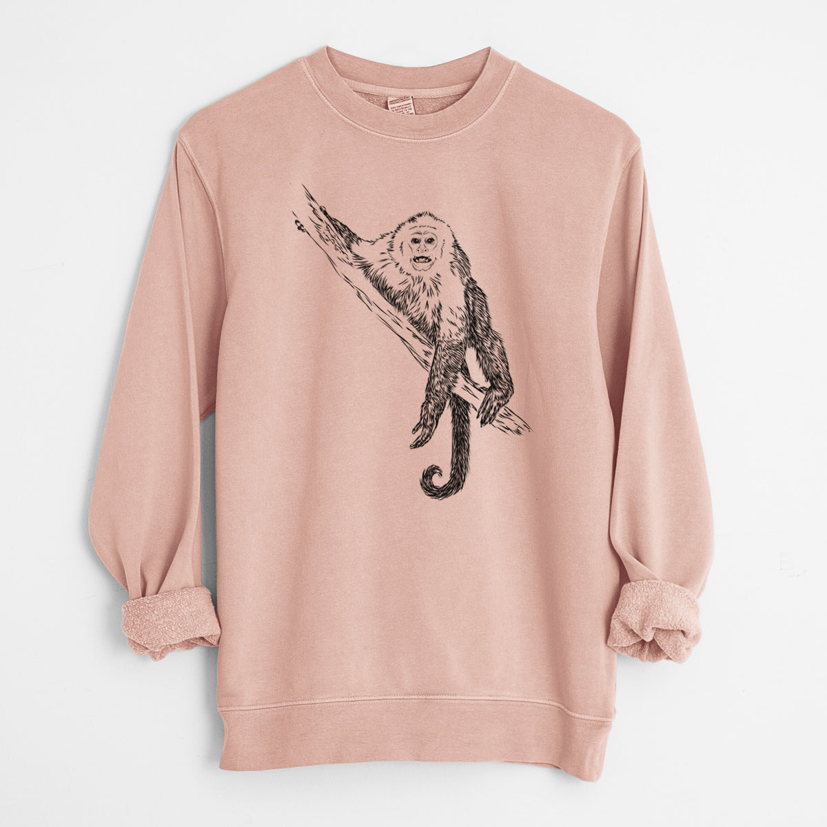 Capuchin Monkey - Cebus imitator - Unisex Pigment Dyed Crew Sweatshirt