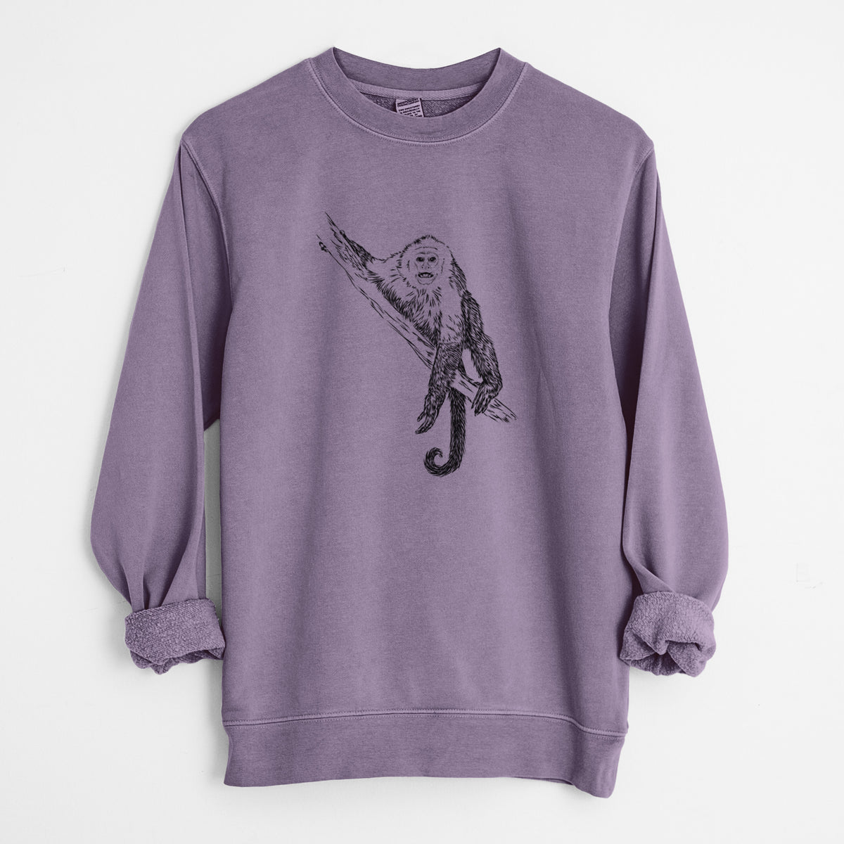 Capuchin Monkey - Cebus imitator - Unisex Pigment Dyed Crew Sweatshirt