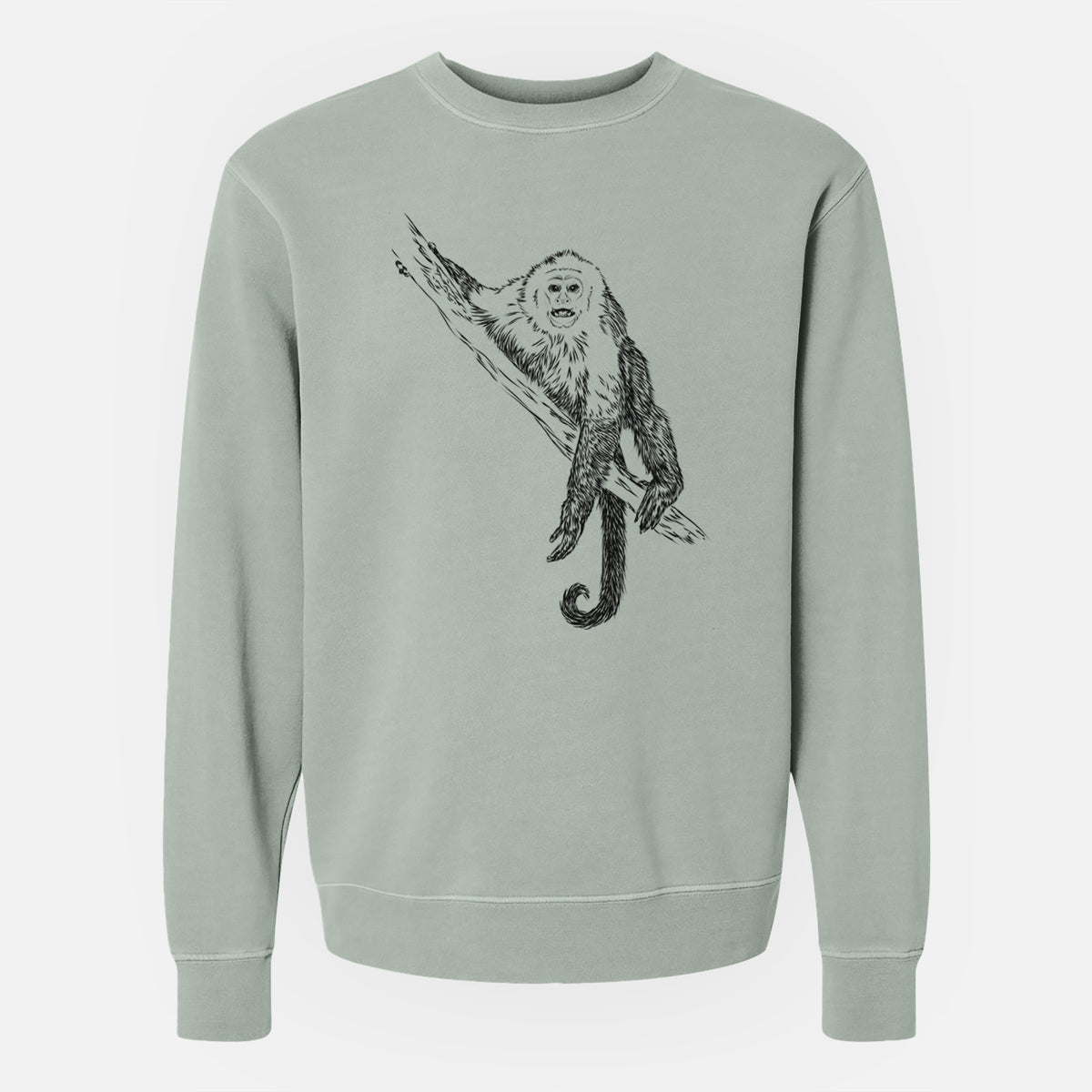 Capuchin Monkey - Cebus imitator - Unisex Pigment Dyed Crew Sweatshirt