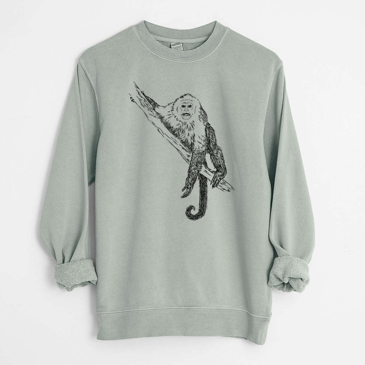 Capuchin Monkey - Cebus imitator - Unisex Pigment Dyed Crew Sweatshirt