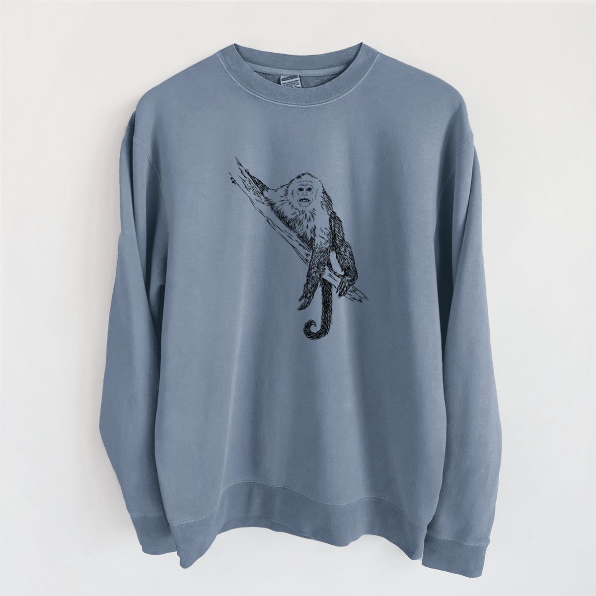 Capuchin Monkey - Cebus imitator - Unisex Pigment Dyed Crew Sweatshirt