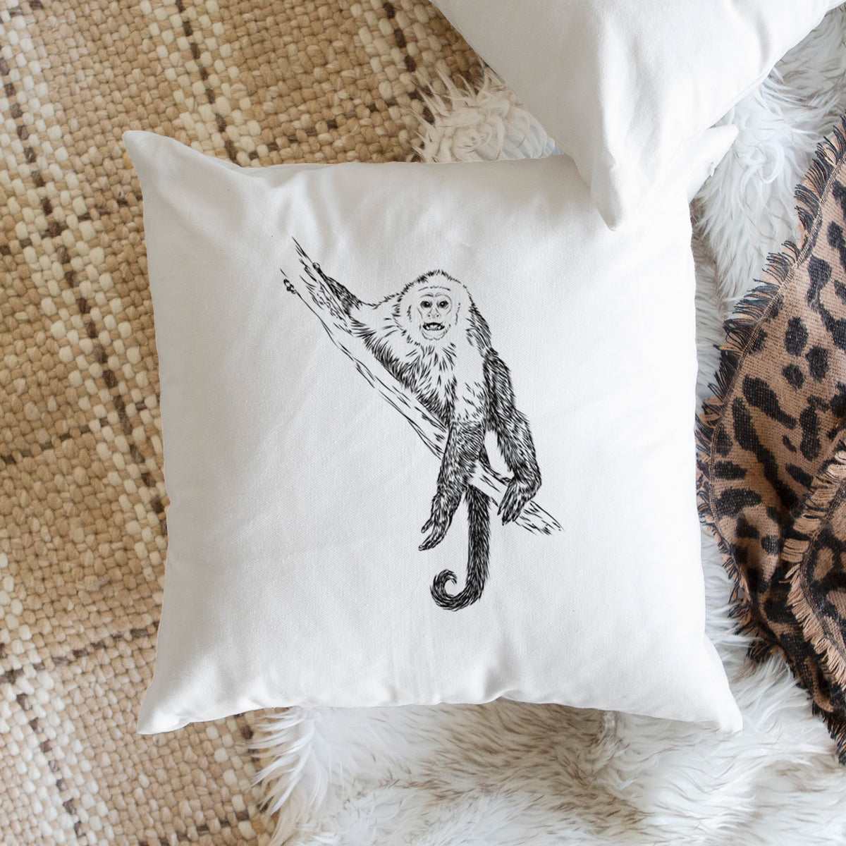 Capuchin Monkey - Cebus imitator - Throw Pillow Cover