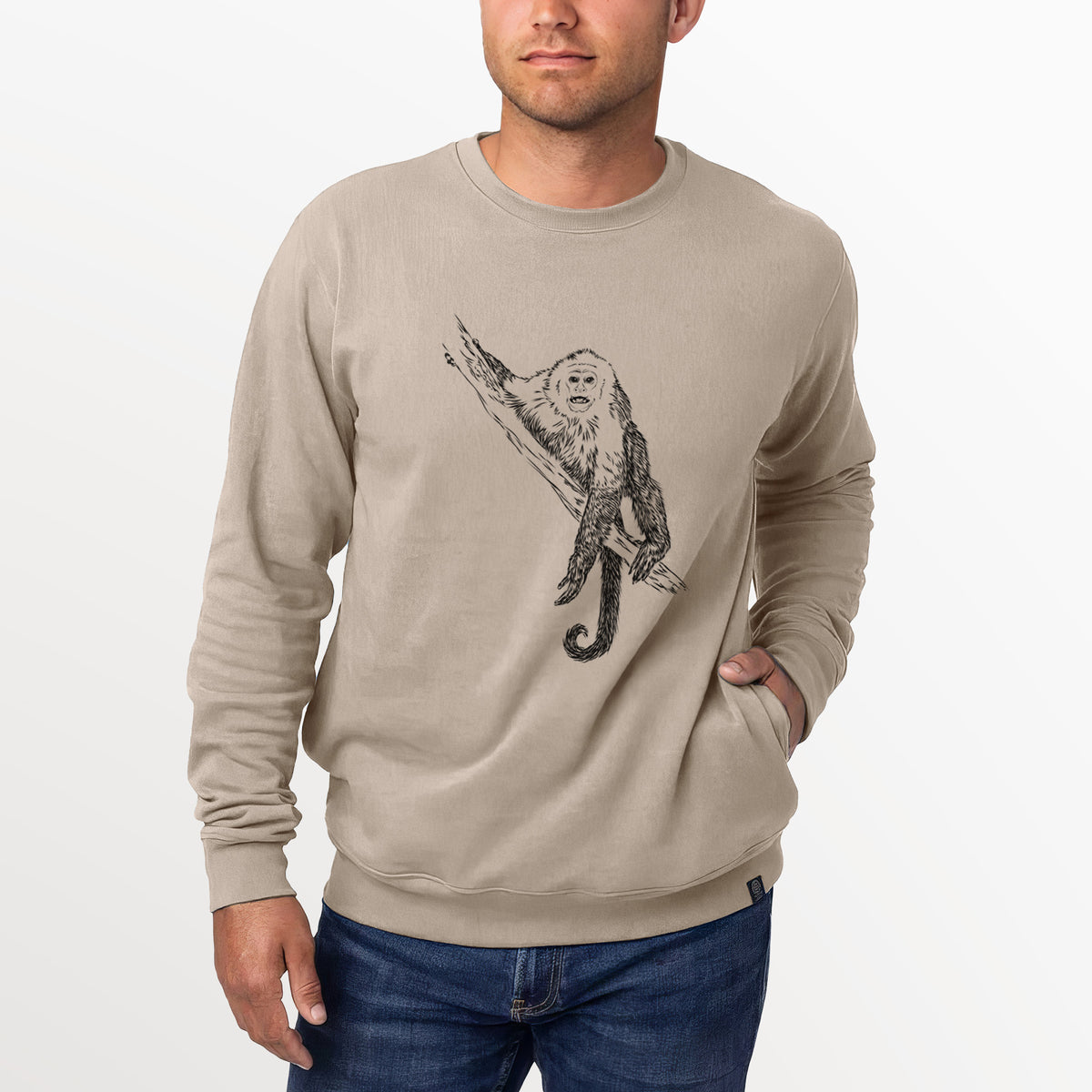 Capuchin Monkey - Cebus imitator  - Unisex Reclaimed Crewneck Sweatshirt