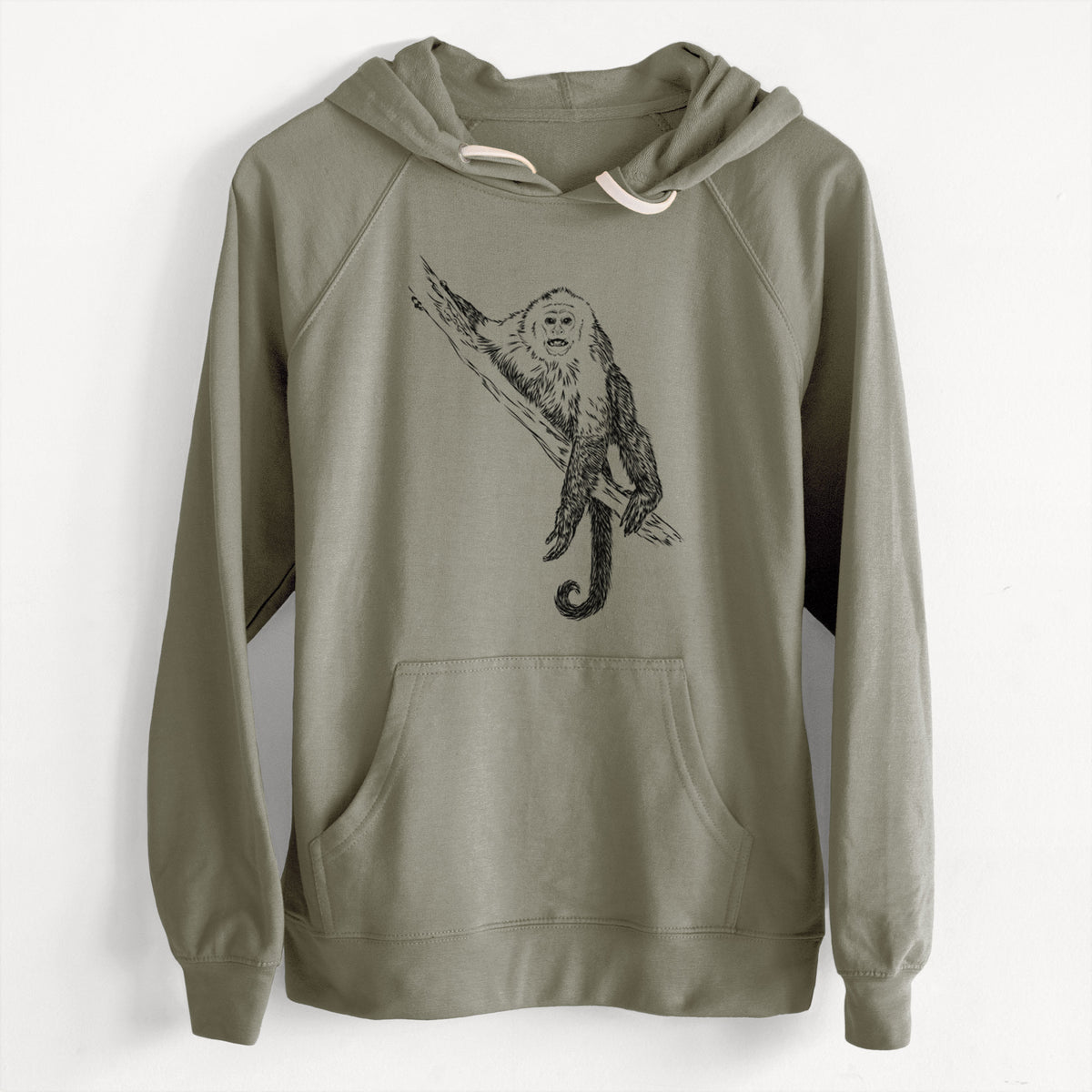 CLEARANCE - Capuchin Monkey - Cebus imitator  - Unisex Slim Fit Loopback Terry Hoodie