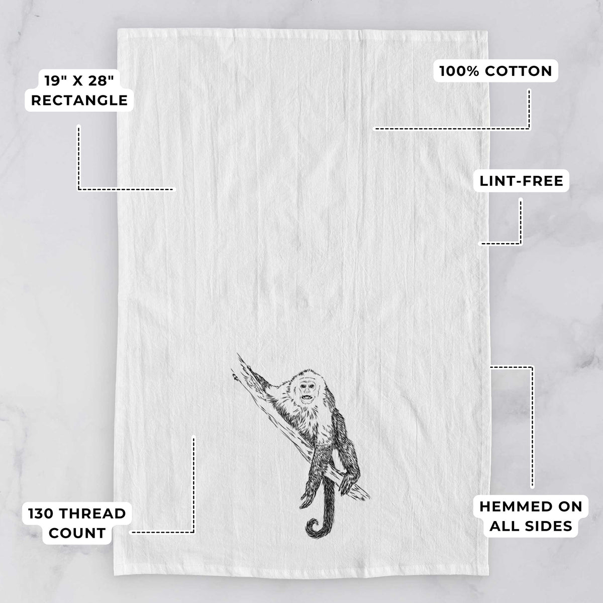 Capuchin Monkey - Cebus imitator Tea Towel