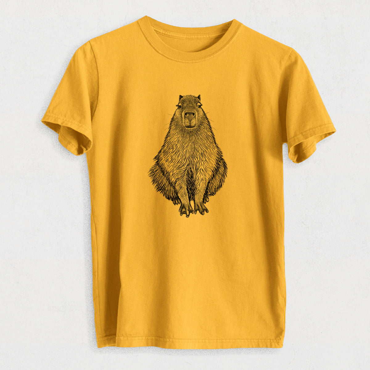 Capybara - Hydrochoerus hydrochaeris - Heavyweight Men&#39;s 100% Organic Cotton Tee