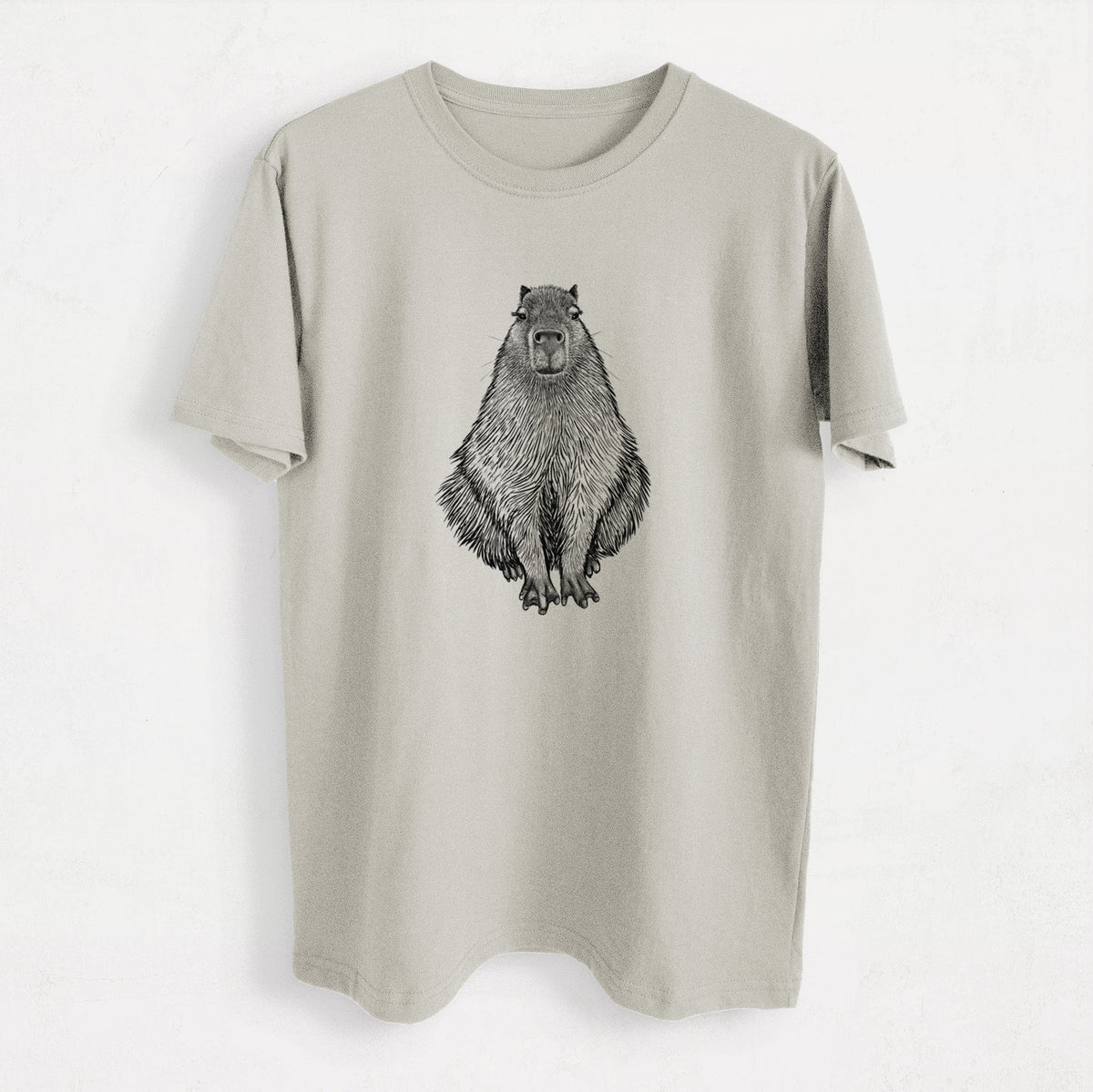 Capybara - Hydrochoerus hydrochaeris - Heavyweight Men&#39;s 100% Organic Cotton Tee