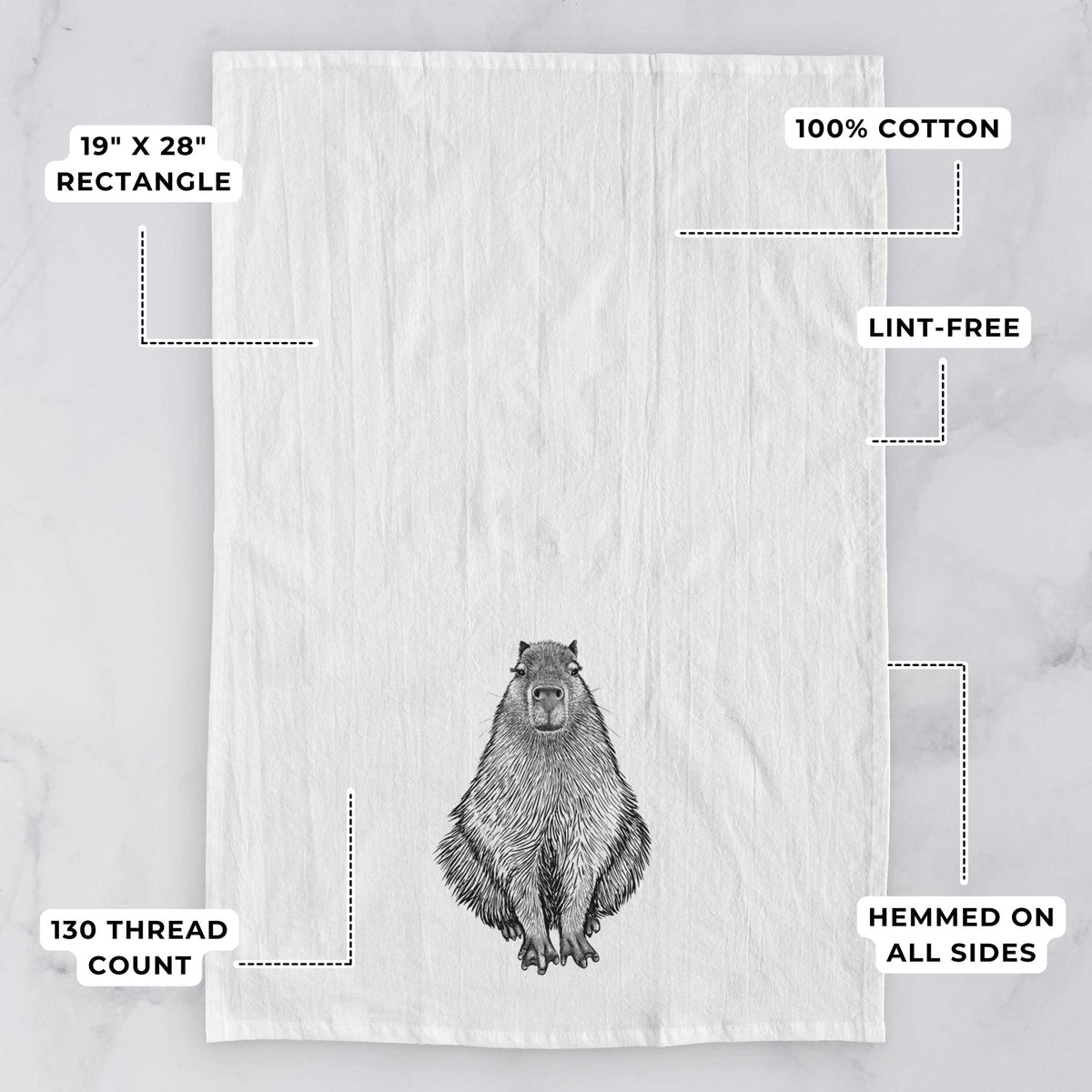 Capybara - Hydrochoerus hydrochaeris Tea Towel