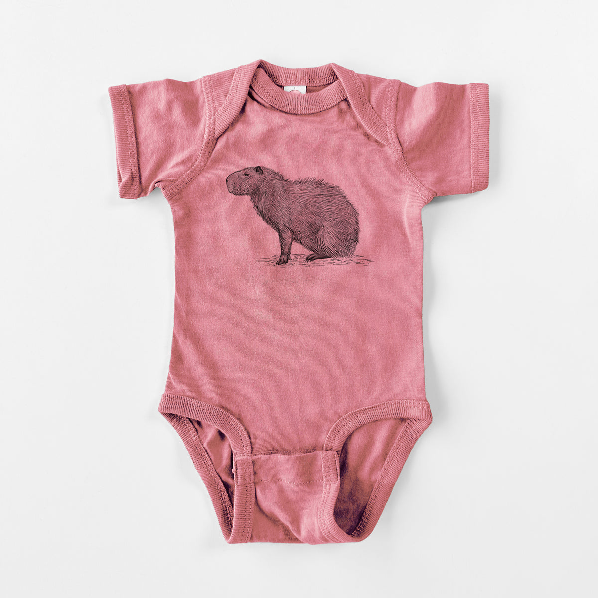 Capybara Profile - Hydrochoerus hydrochaeris - Baby Fine Jersey Bodysuit