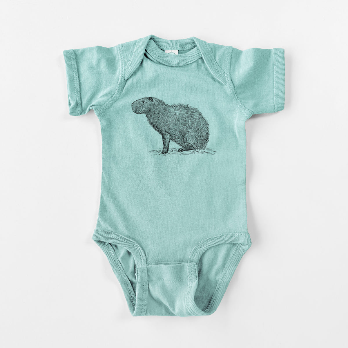 Capybara Profile - Hydrochoerus hydrochaeris - Baby Fine Jersey Bodysuit