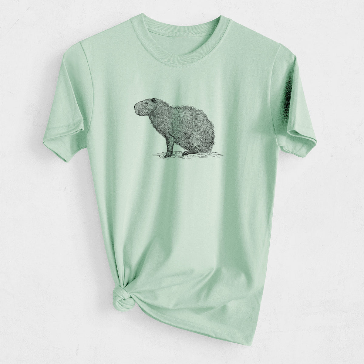 Capybara Profile - Hydrochoerus hydrochaeris - Heavyweight Men&#39;s 100% Organic Cotton Tee