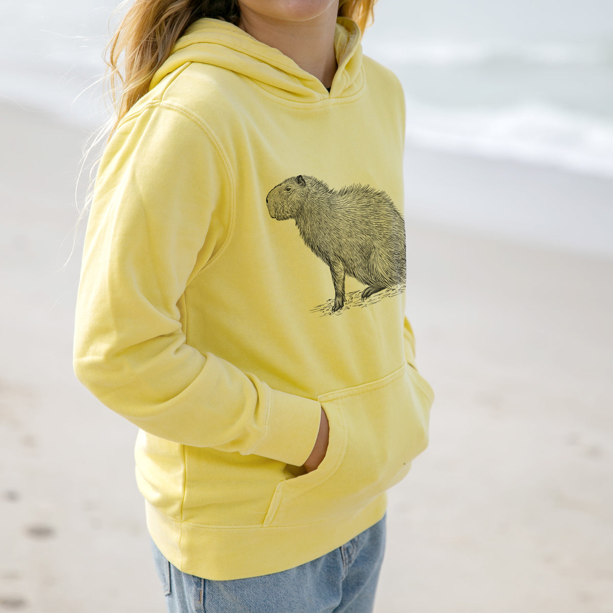 Capybara Profile - Hydrochoerus hydrochaeris - Youth Pigment Dyed Hoodie