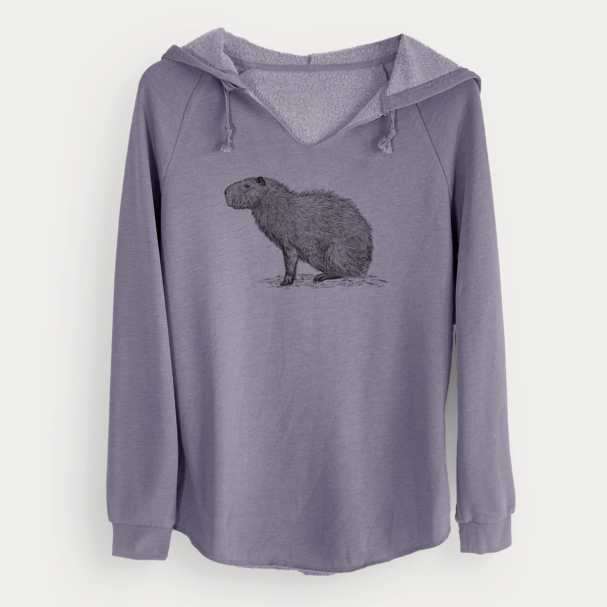 Capybara Profile - Hydrochoerus hydrochaeris - Cali Wave Hooded Sweatshirt