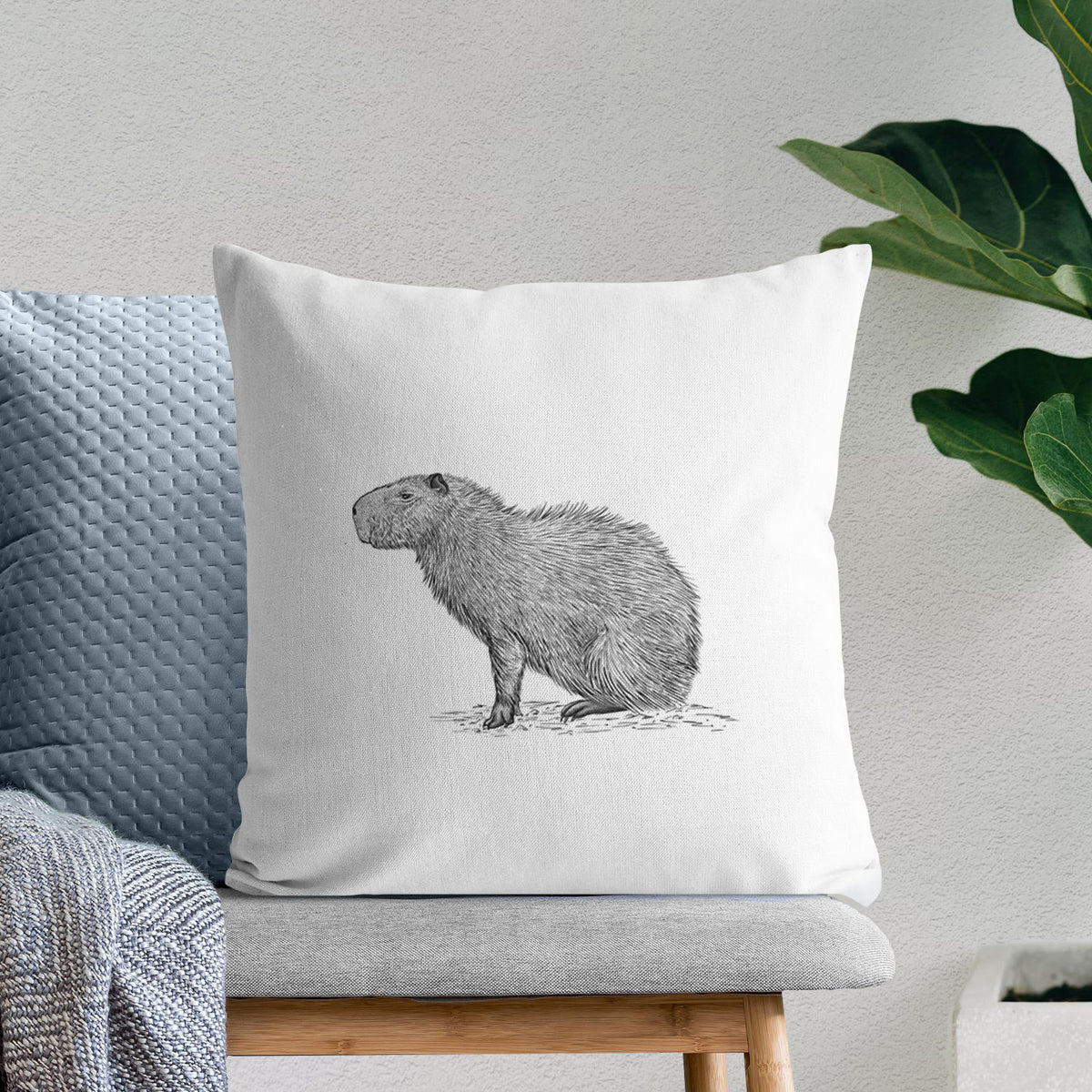 Capybara Profile - Hydrochoerus hydrochaeris - Throw Pillow Cover