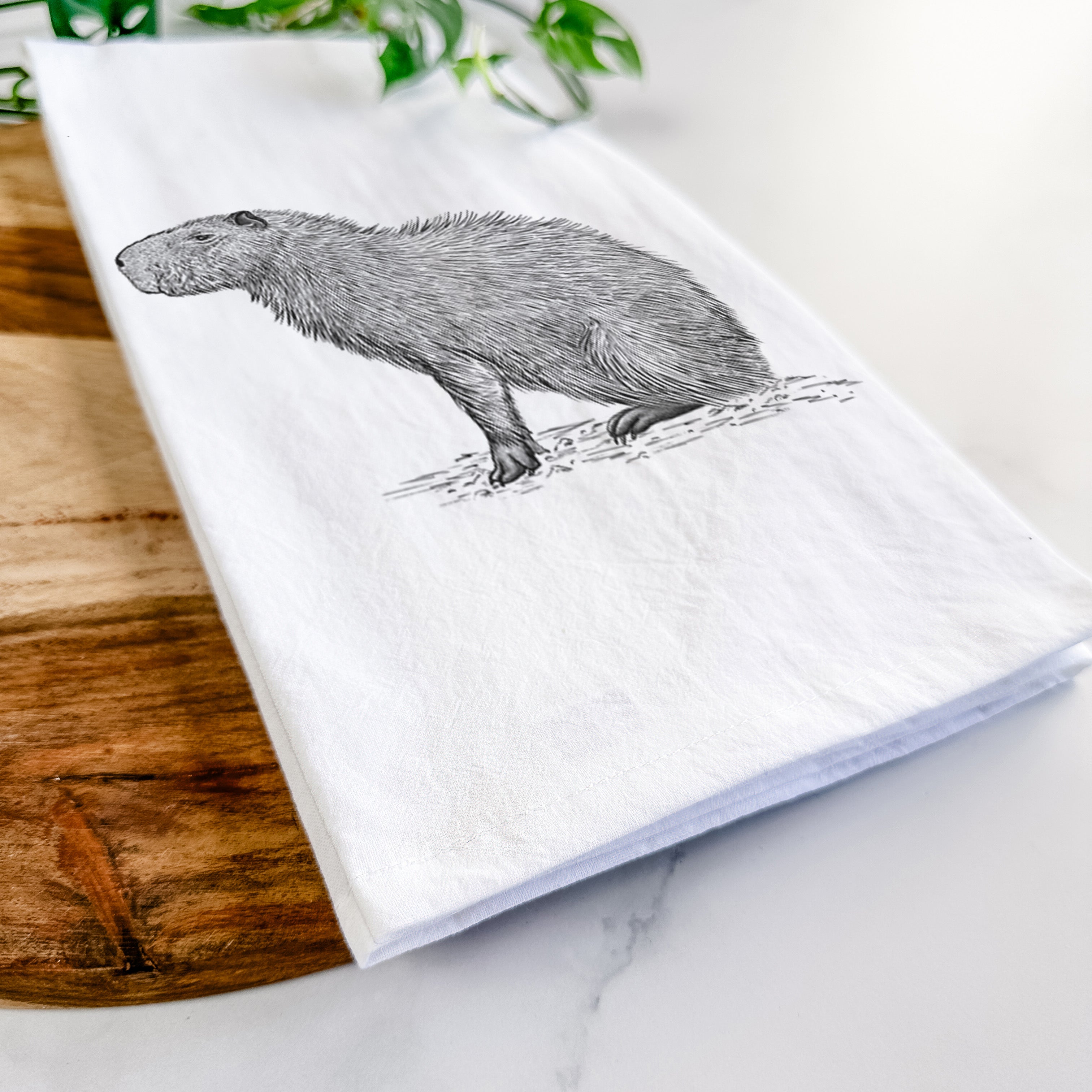 Capybara Profile - Hydrochoerus hydrochaeris Tea Towel
