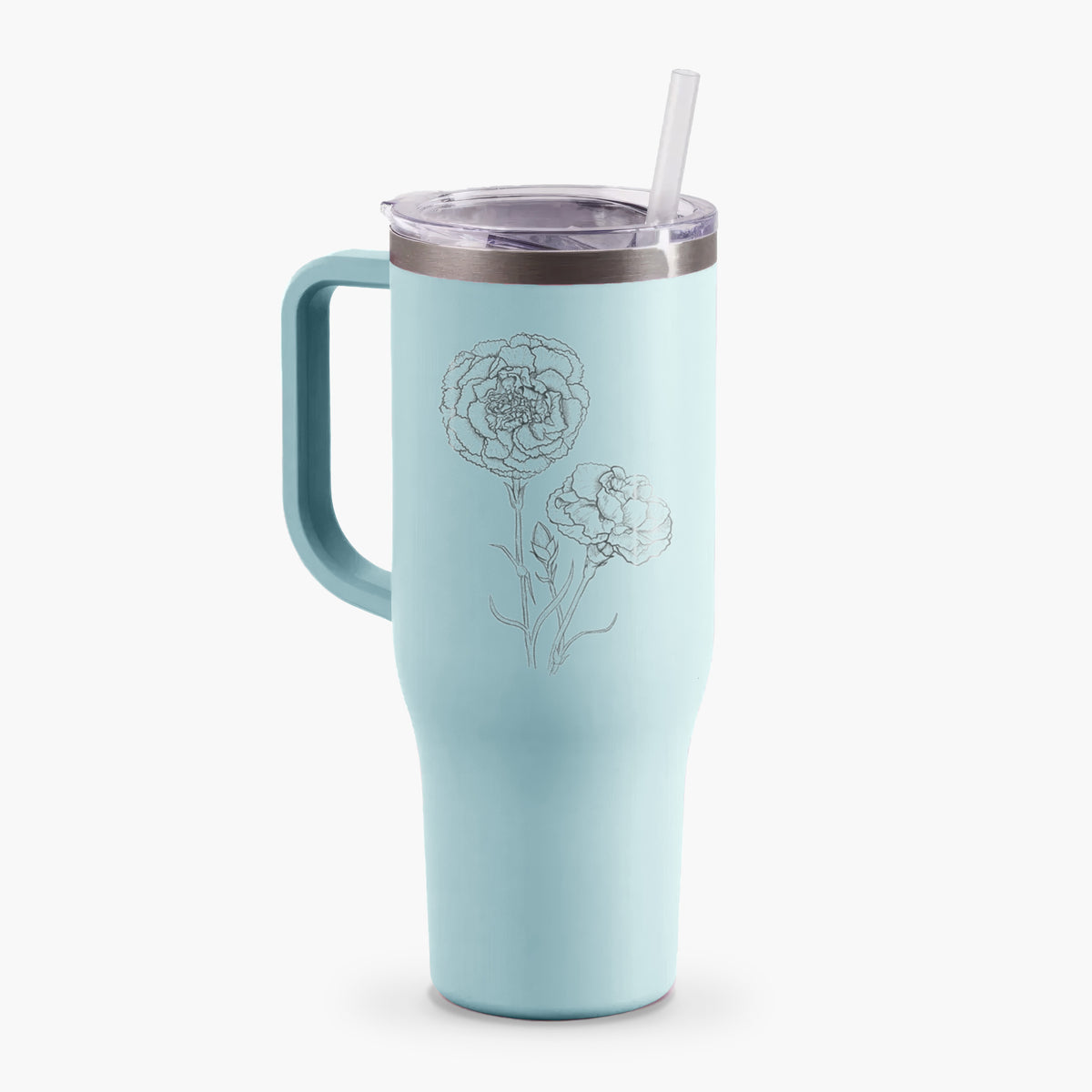 Carnations - Dianthus caryophyllus - 40oz Tumbler with Handle