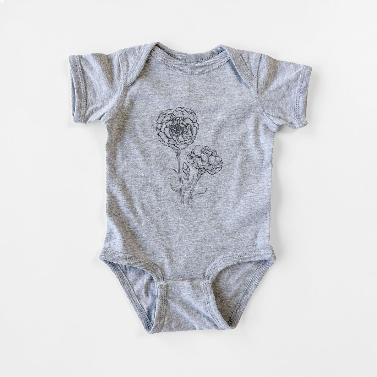 Carnations - Dianthus caryophyllus - Baby Fine Jersey Bodysuit