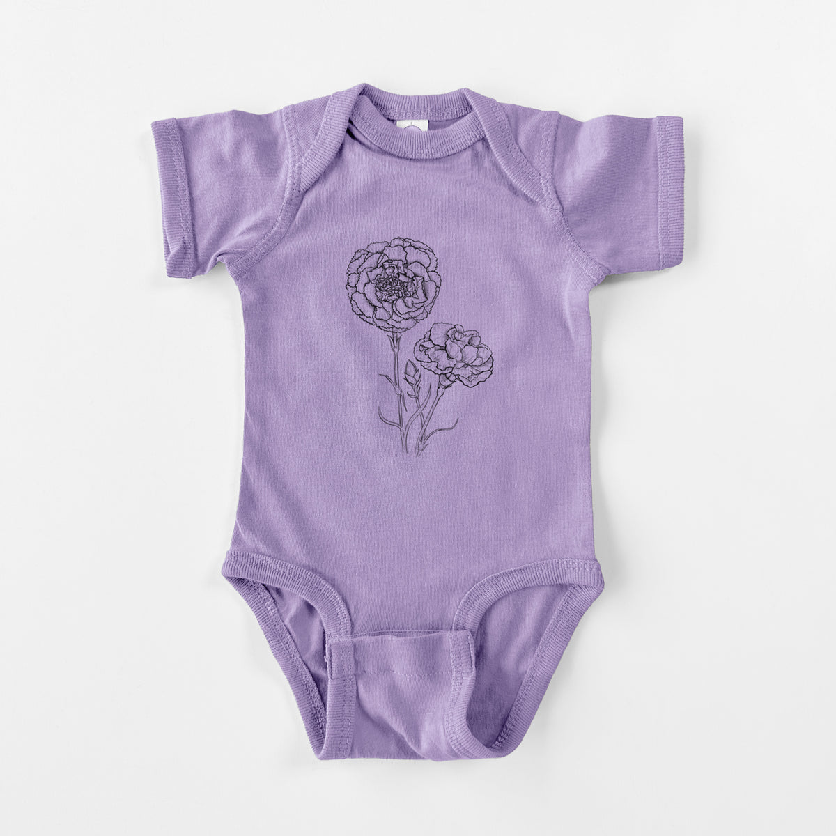 Carnations - Dianthus caryophyllus - Baby Fine Jersey Bodysuit