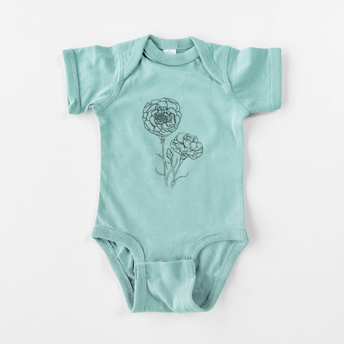 Carnations - Dianthus caryophyllus - Baby Fine Jersey Bodysuit