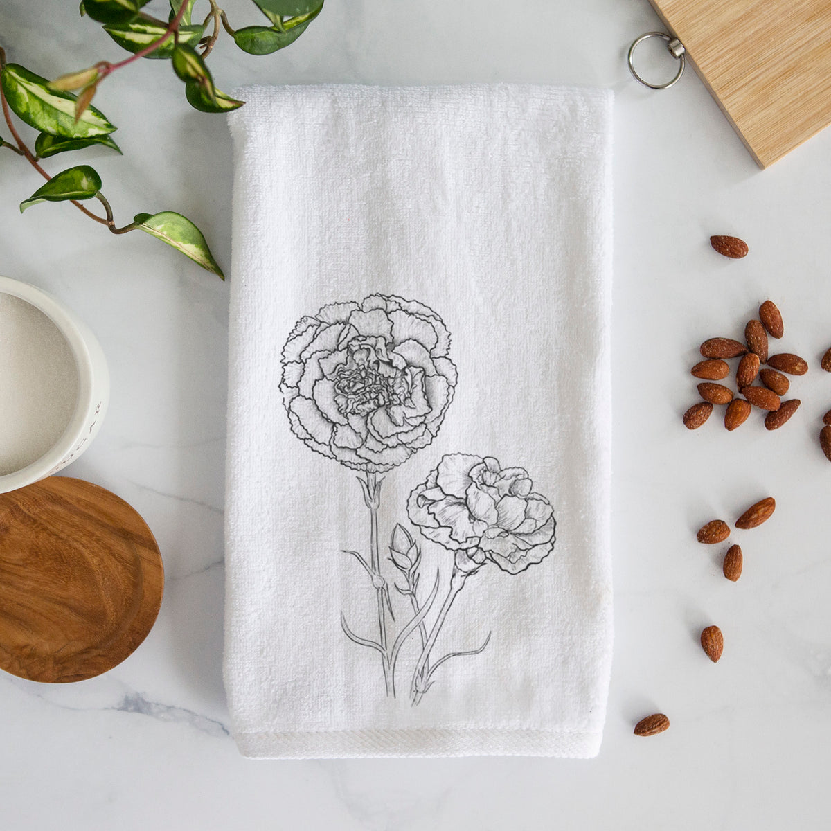 Carnations - Dianthus caryophyllus Hand Towel