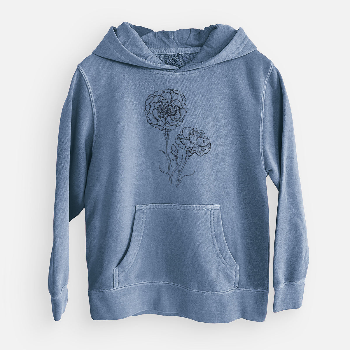 Carnations - Dianthus caryophyllus - Youth Pigment Dyed Hoodie