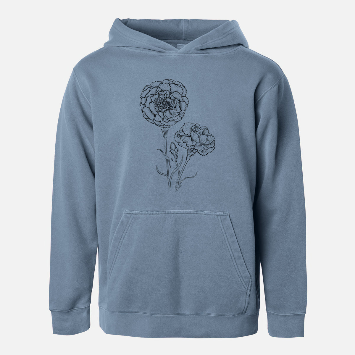 Carnations - Dianthus caryophyllus - Youth Pigment Dyed Hoodie