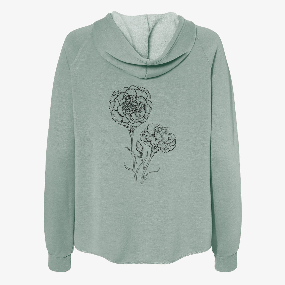 Carnations - Dianthus caryophyllus - Women&#39;s Cali Wave Zip-Up Sweatshirt