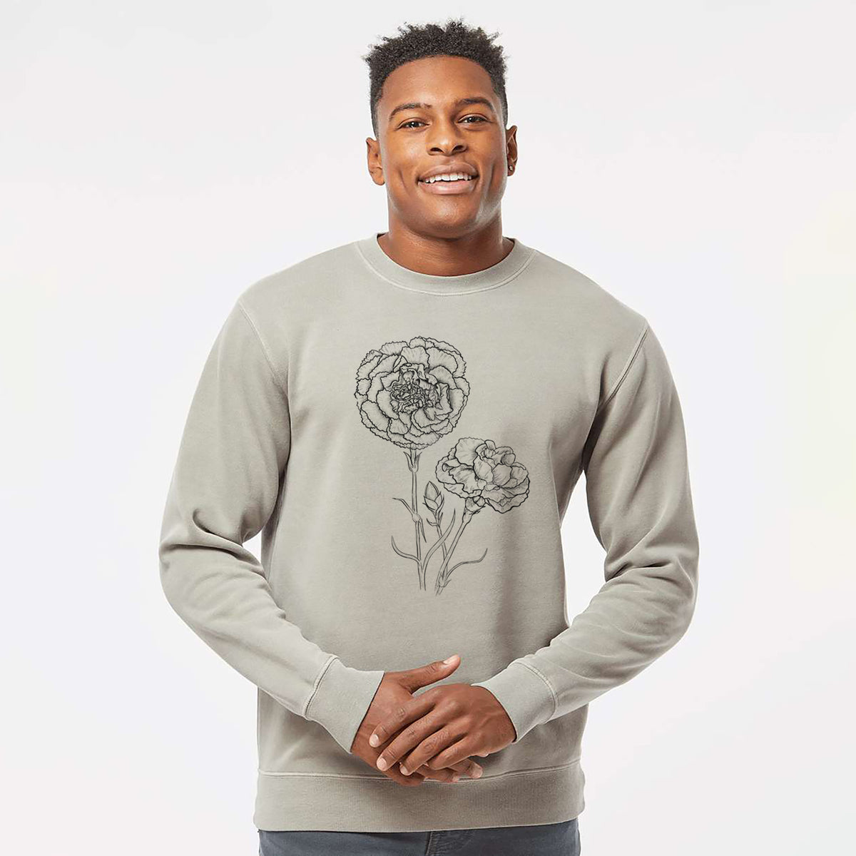 Carnations - Dianthus caryophyllus - Unisex Pigment Dyed Crew Sweatshirt