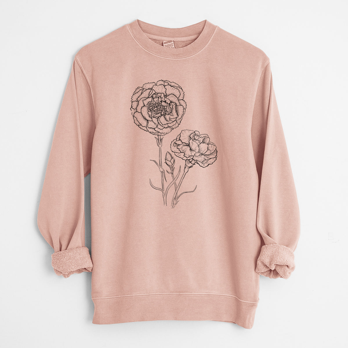 Carnations - Dianthus caryophyllus - Unisex Pigment Dyed Crew Sweatshirt