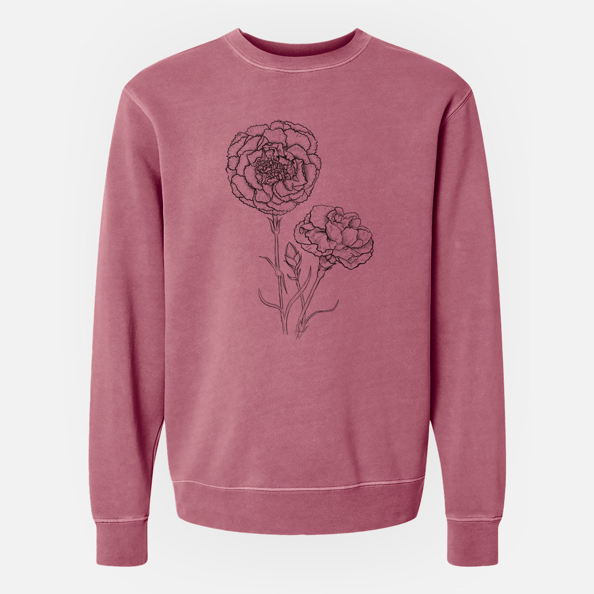 Carnations - Dianthus caryophyllus - Unisex Pigment Dyed Crew Sweatshirt