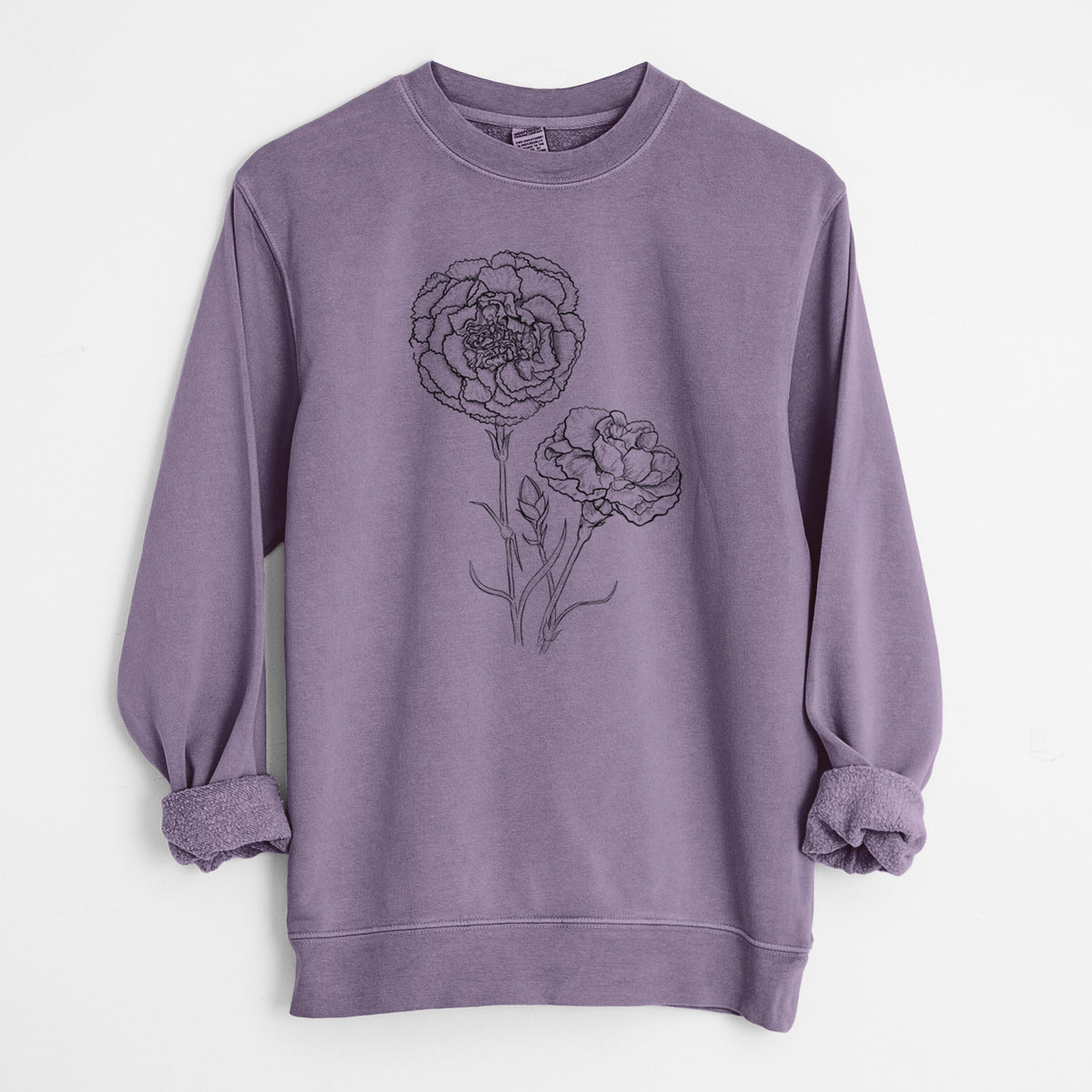 Carnations - Dianthus caryophyllus - Unisex Pigment Dyed Crew Sweatshirt