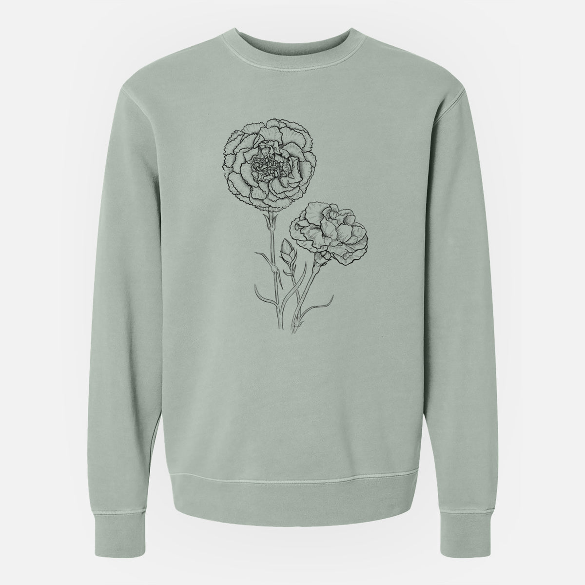 Carnations - Dianthus caryophyllus - Unisex Pigment Dyed Crew Sweatshirt