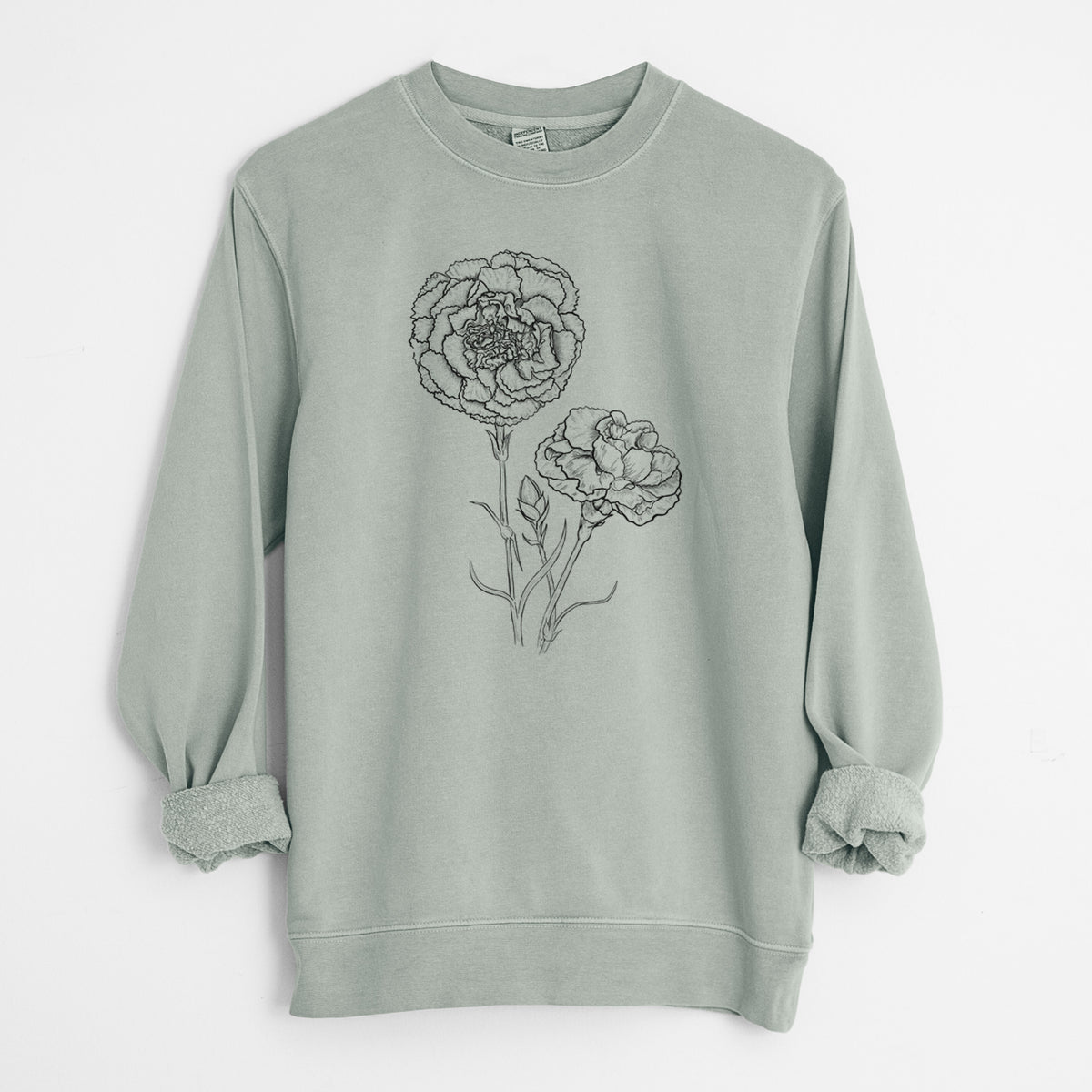 Carnations - Dianthus caryophyllus - Unisex Pigment Dyed Crew Sweatshirt